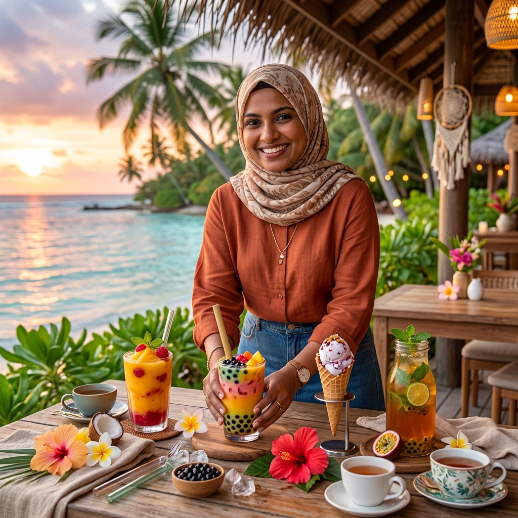 Love Portion Cafe tropical beverages experience in the Maldives